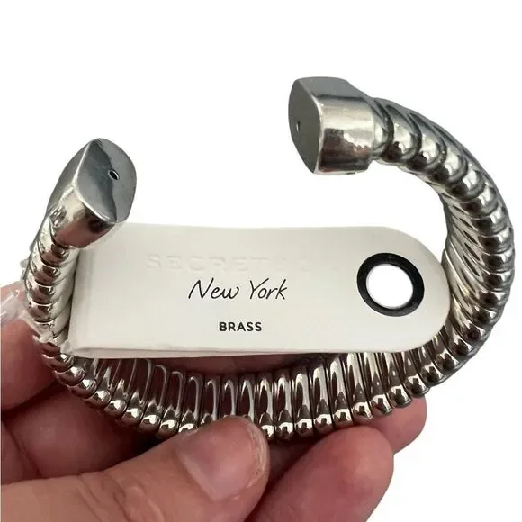 Brass Silver Cuff Bracelet - Picture 6 of 6